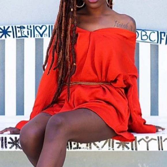 Burnt orange Oversized dress - Picture 2 of 4
